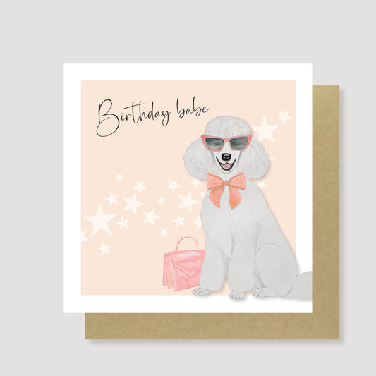 Birthday babe Poodle card