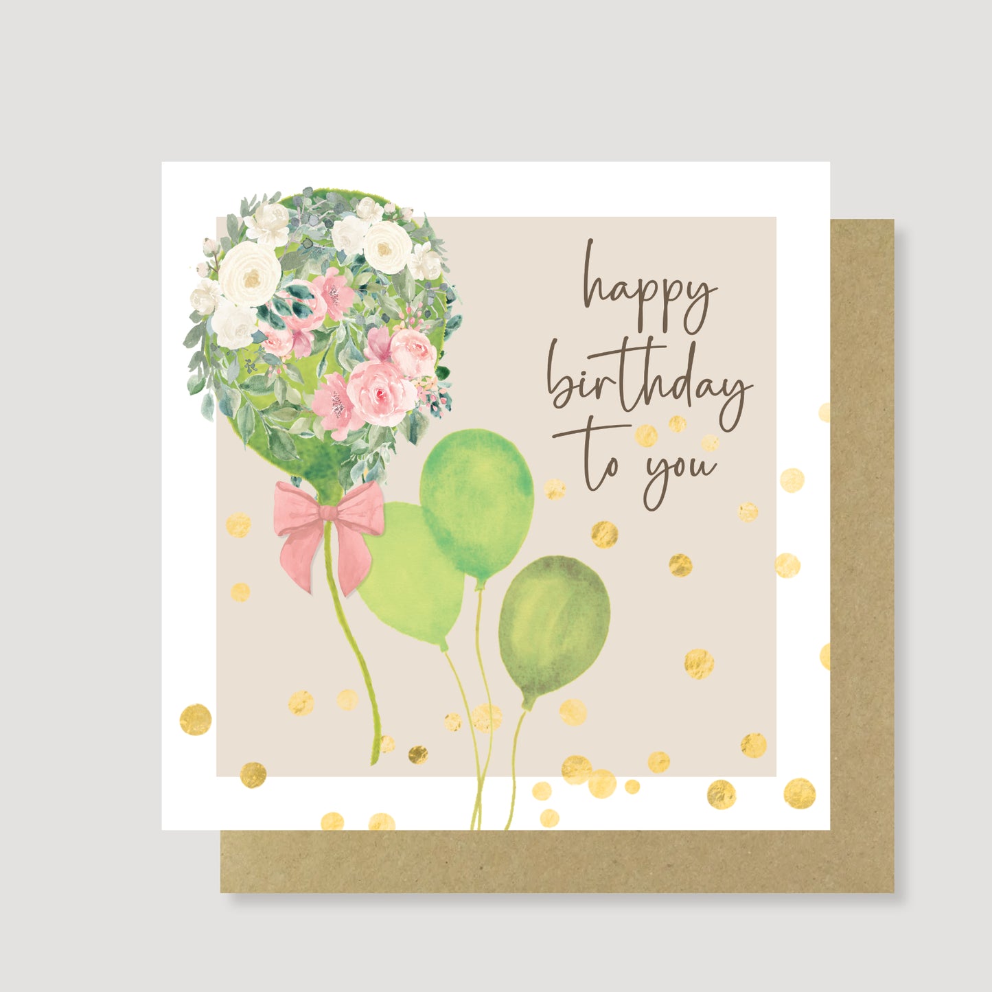 Floral balloon birthday card