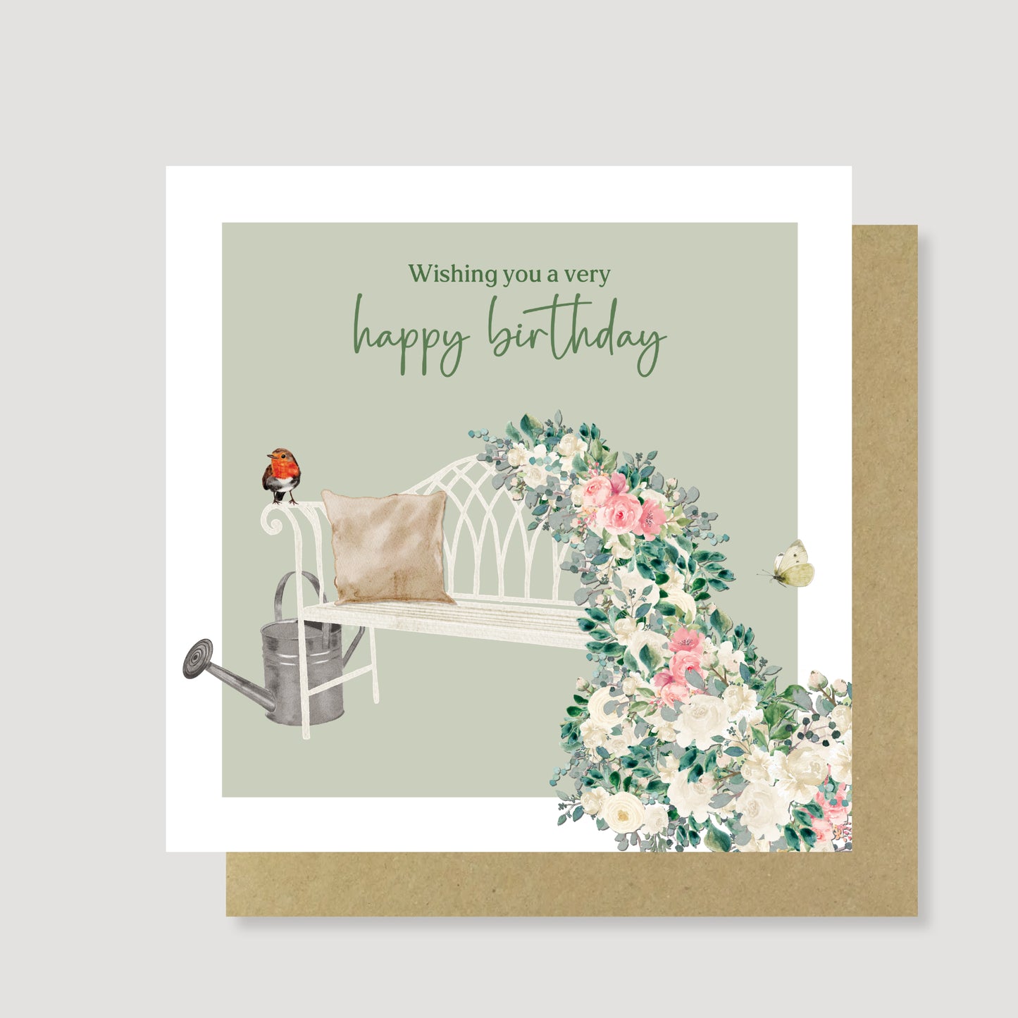 Garden bench birthday card