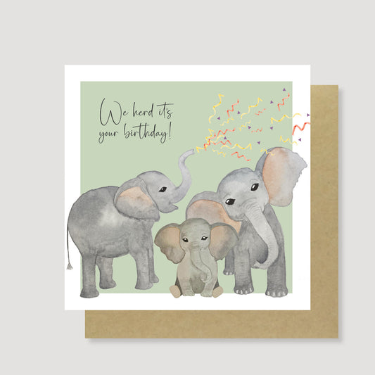 We herd it's your birthday elephant card