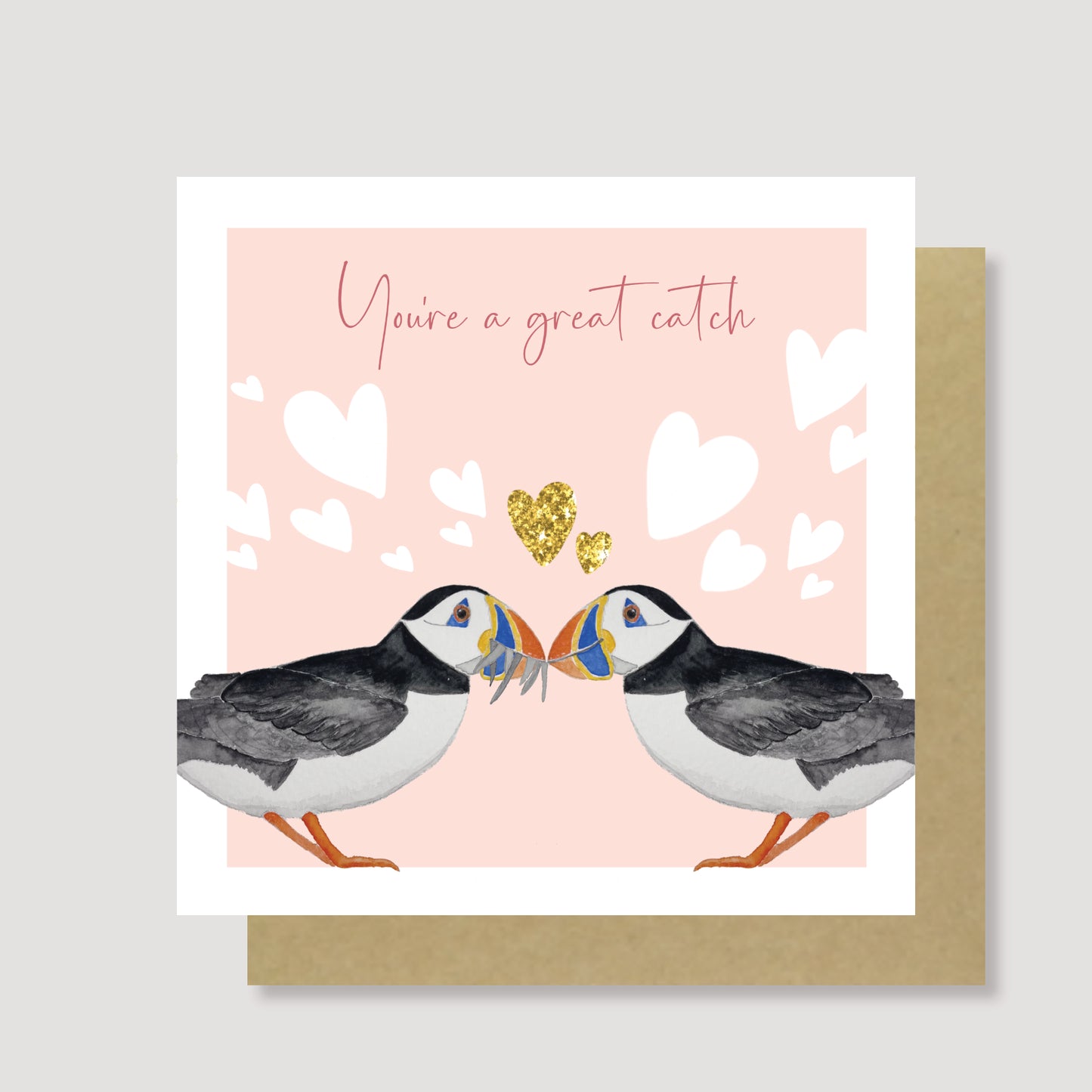 Great catch puffin card