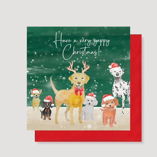 Yappy Christmas Dogs card