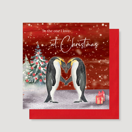 One I Love Christmas Penguins card