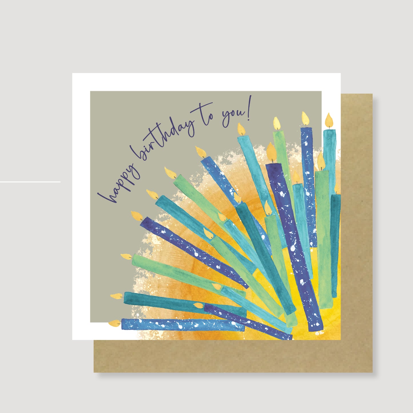 Blue birthday candles card