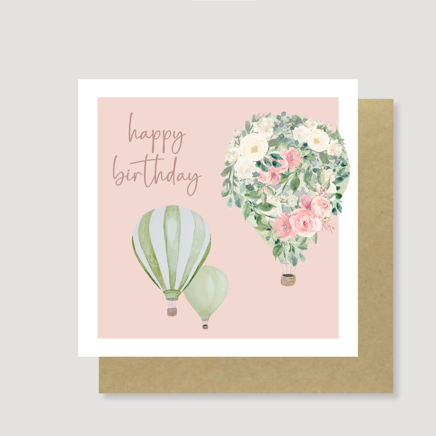 Hot air balloons birthday card