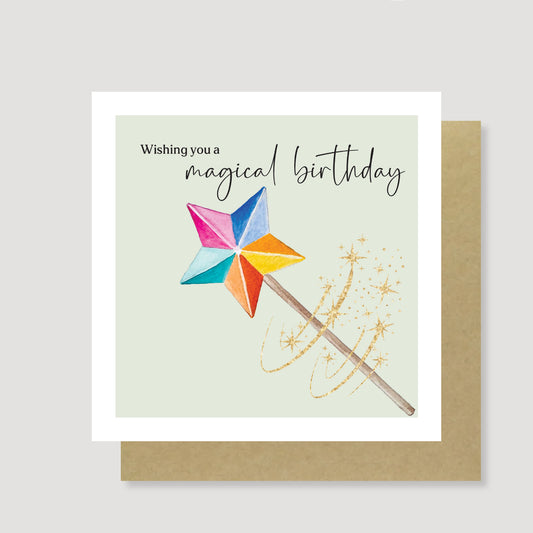 Magic wand birthday card