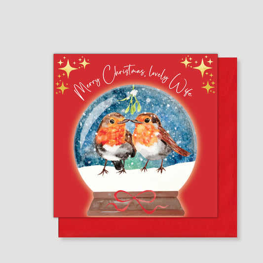 Wife snow globe Christmas card