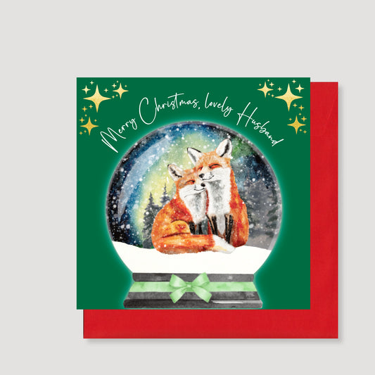 Husband snow globe Christmas card