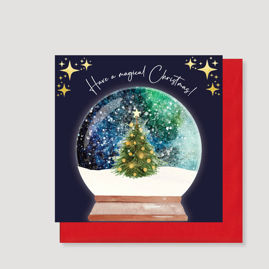 Magical Christmas snow globe card