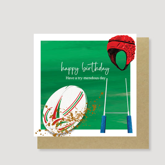 Rugby birthday card