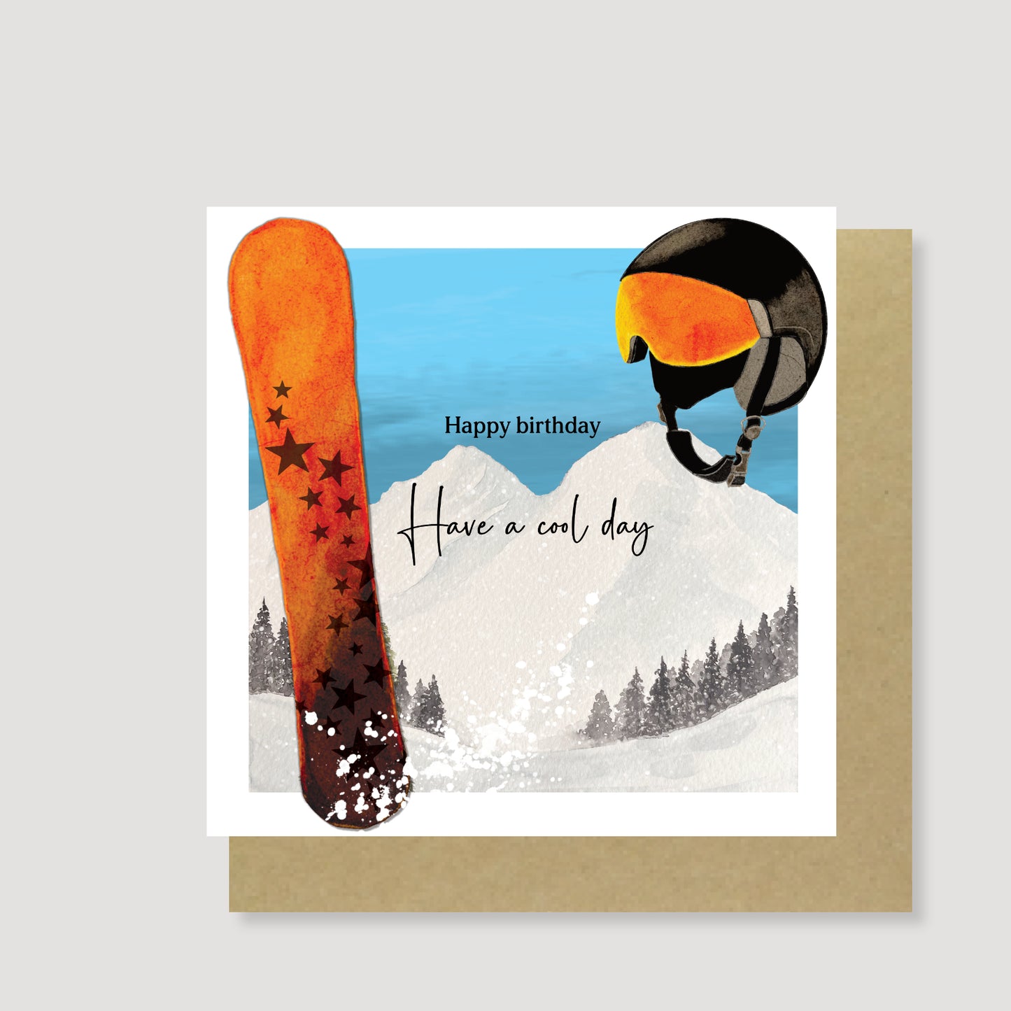Snowboarding birthday card