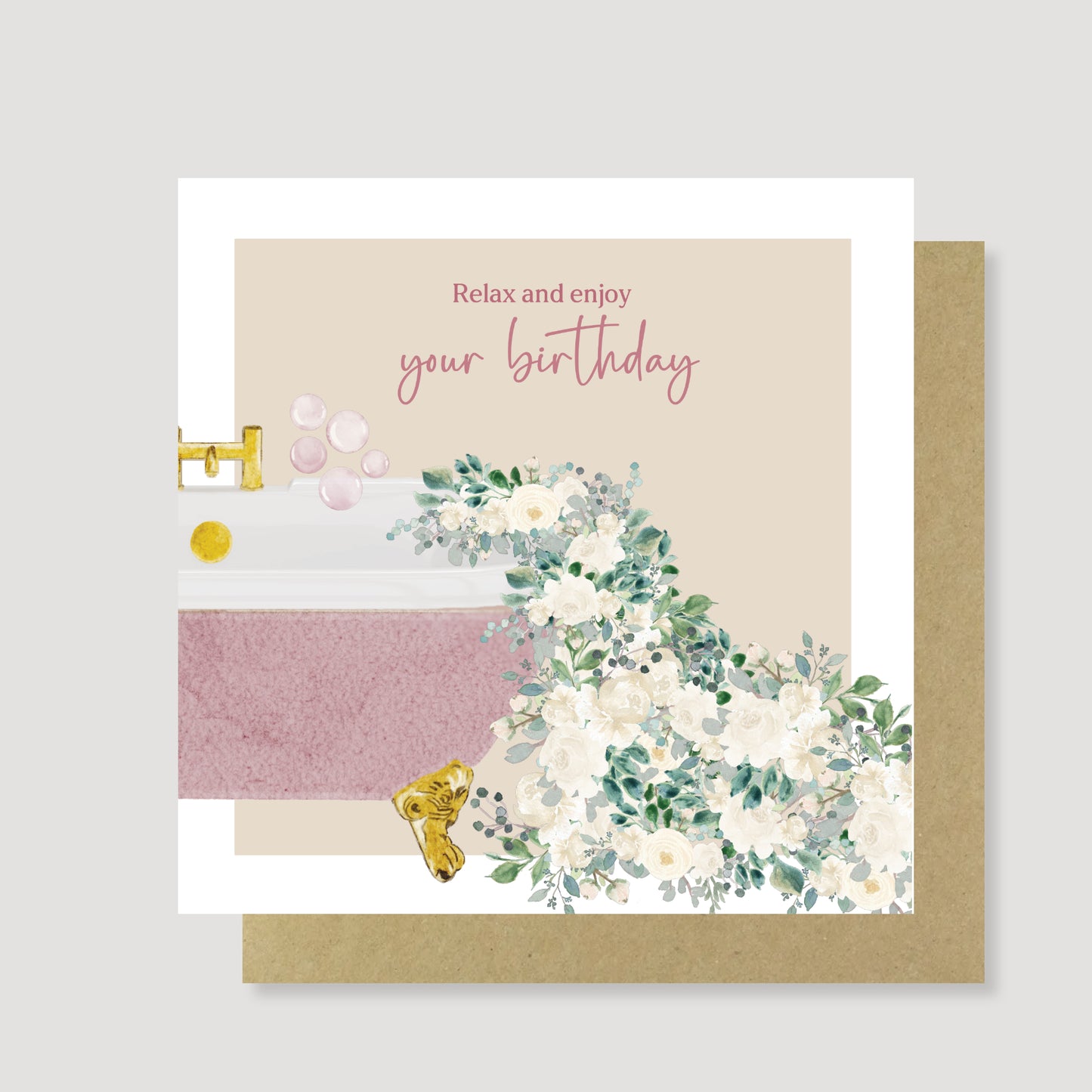Bath relax birthday card