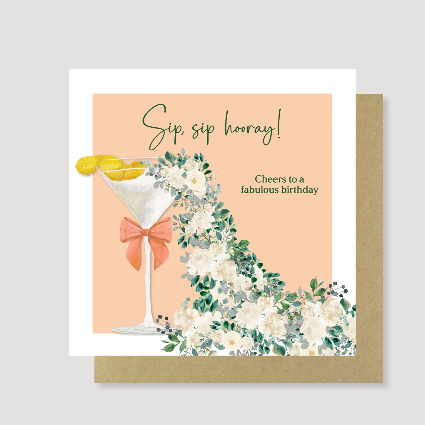 Sip sip cocktail birthday card