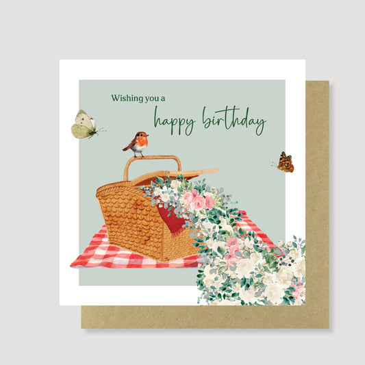 Picnic basket birthday card