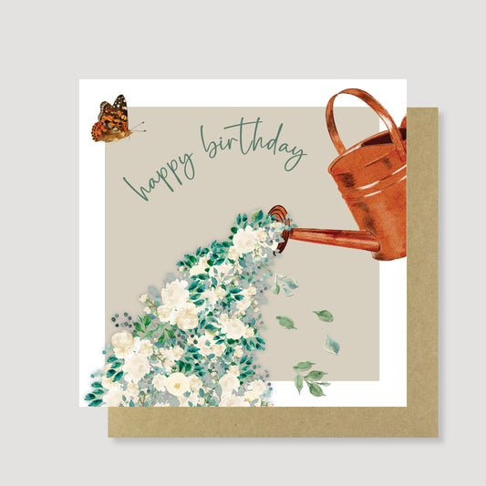 Watering can birthday card