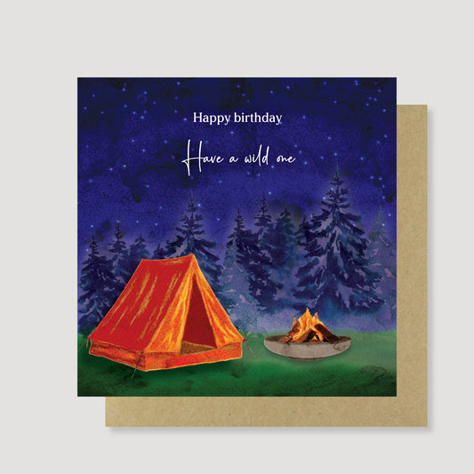 Tent wild birthday card